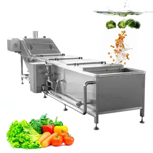 Línea automática de procesamiento de frutas y verduras, máquina cortadora de lavado de frutas y verduras