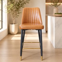 Chaises de bar en cuir PU nordique de luxe, best-sellers, avec structure en métal, chaises de bar hautes pour la cuisine
