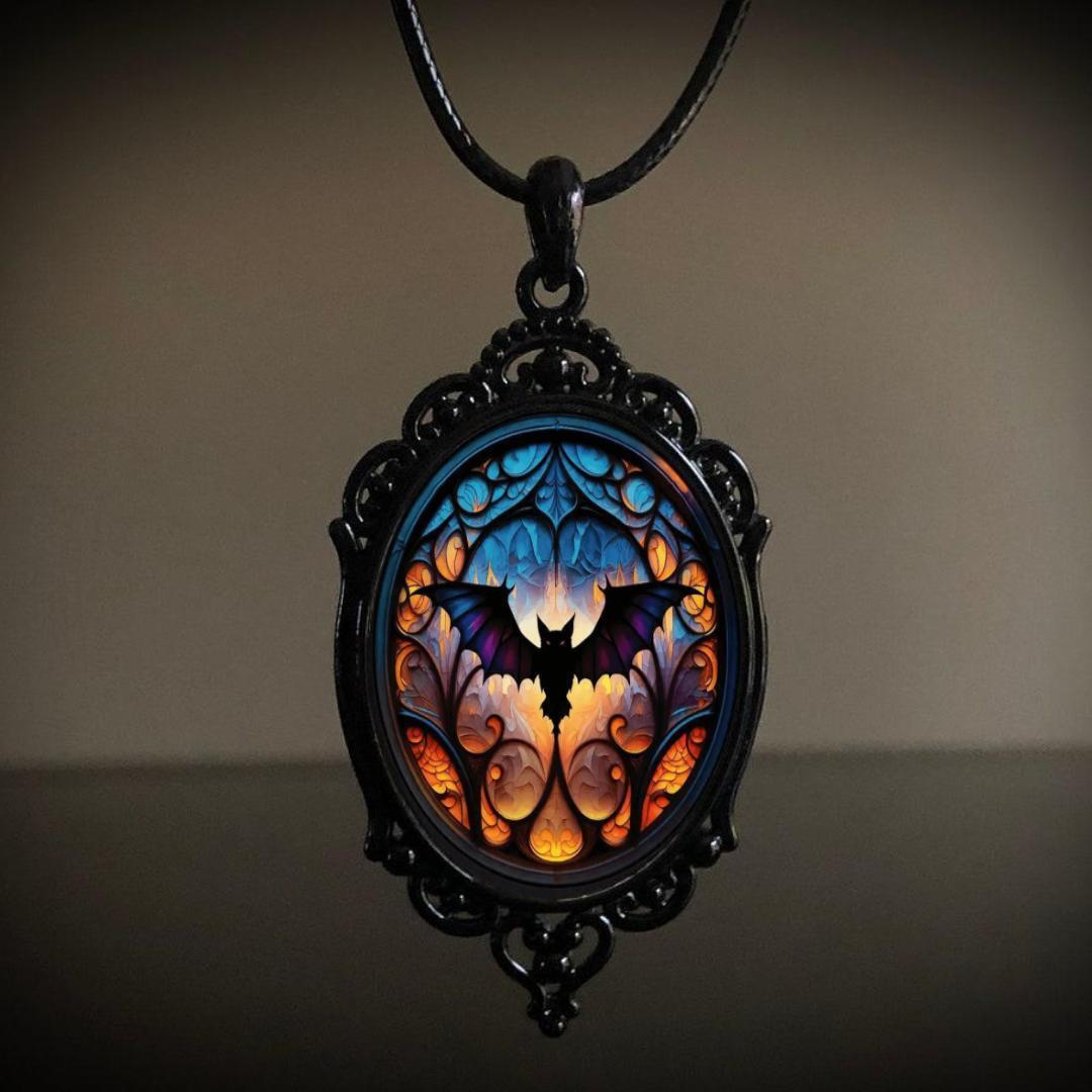 Collar Gótico Calavera Con Corazón De Cristal - Plata De Ley 925 Para Mujeres Y Hombres