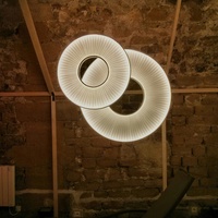 Nodric Design Luxe Led Suspension Villa Loft Escalier Salon Tissu Anneau Lustre