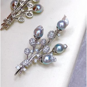 Broches Haoshi Fashion, populaires, en forme de beignets torsadés, bouquet, bijoux en eau de mer naturelle - Product Image 2