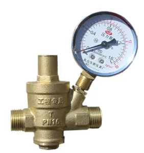 DN15 in ottone bassa pressione valvola di riduzione valvola di rubinetto regolabile valvola di piombo con calibro PRV per acqua