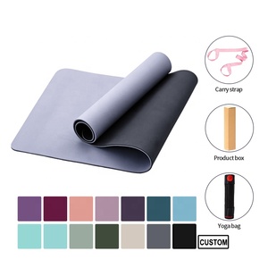 Tapis de yoga écologique noir personnalisé Sansd, tapis en <span class=keywords><strong>rouleau</strong></span> en TPE naturel de 6 <span class=keywords><strong>mm</strong></span>, anti-déchirure, pour le fitness - Product Image 2