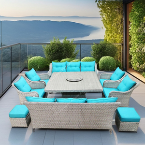 Set di Mobili da Giardino con <span class=keywords><strong>Grande</strong></span> <span class=keywords><strong>Tavolo</strong></span> da Pranzo, Divani e Sedie in Rattan per Esterni - Product Image 2