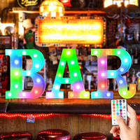 Lettres lumineuses LED colorées Damai, étanches, pour décoration intérieure et extérieure, fêtes, anniversaires, Saint-Valentin, mariages
