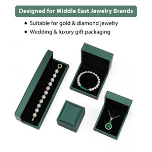 קופסת תכשיטים יוקרתית מוברשת בזווית ישרה, ניתנת להתאמה אישית, לטבעות, שרשראות וצמידים, לחתונה במזרח התיכון, תכשיטי זהב ויהלומים - Product Image 1
