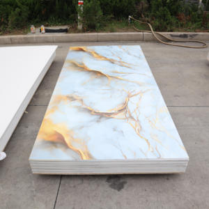 Direkt vom Hersteller: Hochglänzende UV-beschichtete Vergoldete Marmor-Farbige UV-Marmor-PVC-Wandpaneele für Inneneinrichtung - Product Image 2