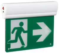 Panneau de signalisation de secours à éclairage périphérique « Running Man » conforme aux normes 120-247V, fixation murale ou au plafond, batterie sans entretien