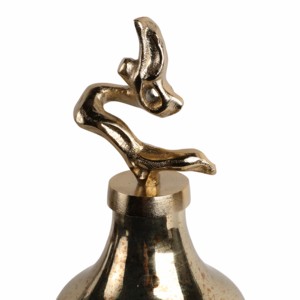 Vaso in vetro con accento scultoreo in metallo a forma di bottiglia per soggiorno, ufficio, decorazione per la casa, vaso per fiori - Product Image 6