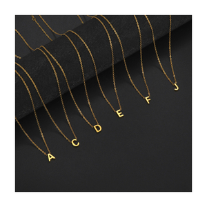 ERESI Promotion Gift Custom 18k Gold Plated Stainless Steel Letter Name <strong>Necklace</strong> Jewelry Dainty Mini <strong>Sideways</strong> <strong>Initial</strong> <strong>Necklace</strong> - Product Image 1