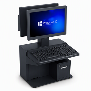 HK380F All in One POS System Windows J4125 Dual 15.6" Screen Cash Register with Built-in Thermal Printer for Grocery Store - Product Image 4