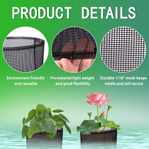 P498 4 paniers flottants en PVC <span class=keywords><strong>pour</strong></span> <span class=keywords><strong>bassin</strong></span>, sacs <span class=keywords><strong>de</strong></span> <span class=keywords><strong>plantation</strong></span> respirants <span class=keywords><strong>pour</strong></span> plantes aquatiques, jardin aquatique <span class=keywords><strong>de</strong></span> balcon, hydroponie, carpes koï - Product Image 3