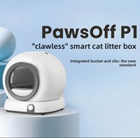Bac à litière intelligent pour chat en plastique ABS, toilette électrique autonettoyante, nettoyage en un clic, anti-éclaboussures, design entièrement fermé, capacité de 45 L