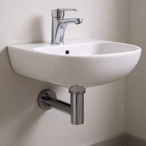 Conector de grifo de baño cromado de 49 cm de longitud con sellos de goma para drenaje de lavabo - Product Image 3