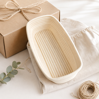 Panier de levage pour pâte à pain, design rond et ovale, avec emballage personnalisé pour les acheteurs en gros et les marques distributeuses
