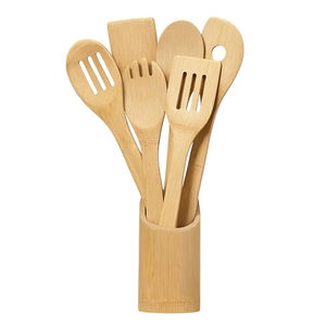 Cuillères en bambou WDF en gros pour ustensiles de cuisine, lot de <span class=keywords><strong>6</strong></span> ustensiles de cuisine en bambou pour ustensiles de cuisine - Product Image 1