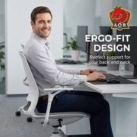 Chaise de bureau ergonomique intégrée AOR en maille, pivotante, hauteur réglable, polyvalente, design confortable, utilisation prolongée, garantie 2 ans