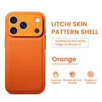 Coque de protection anti-chute haut de gamme en grain de litchi marron Maillard pour iPhone 18 Pro Max, compatible également avec iPhone 17, 16, 15, 14, 13