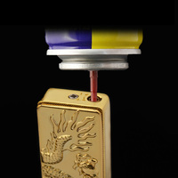 Accessoires de fumer créatifs personnels dragon en relief pull down briquet gaz métal or briquet