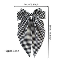 Barrettes à cheveux à nœud à carreaux noir et blanc, pinces à ressort simples, barrettes douces pour chignon et queue de cheval, accessoires capillaires pour filles, vente en gros