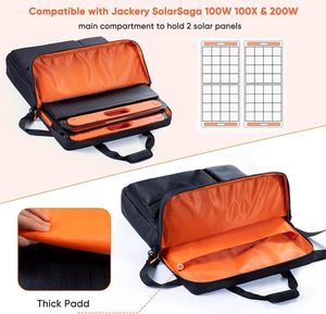 Sac de transport compatible avec les panneaux solaires <span class=keywords><strong>SolarSaga</strong></span> 100W 100X 200W, sac de rangement pour 2 panneaux solaires avec plusieurs poches - Product Image 3