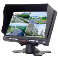 Pantalla LCD de 7 Pulgadas DC12V Económica, con Cuatro Pantallas Divididas, para Monitoreo de Reversa en Vehículos Pesados