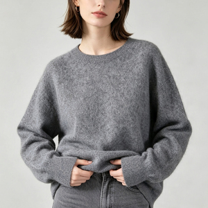 Atacado Suéter Feminino de Lã Escovada para Outono Inverno, Malha Gola Redonda, Cores Variadas, Clássico de Lã Caxemira - Product Image 4