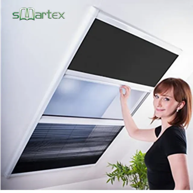 Pleated Mesh Blinds Mosquito Net Skylight Fly Screen Window Retractable Polyester Plisse Insect Screen Window · image 1