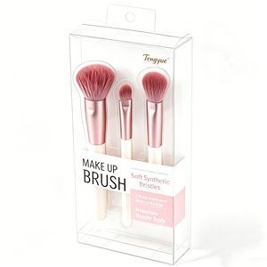Caja de plástico transparente personalizada para juego de brochas de maquillaje, caja de embalaje para brochas cosméticas al por mayor - Product Image 1