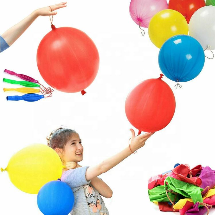 Wholesale Neon 18 Punch Balloons Fun Punching Balloons With Rubber Band Handle Colorful Interesting Punching Balloons