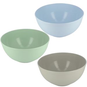 Set di 3 ciotole per insalata da 20 cm, 2 litri, in plastica riutilizzabile, lavabili in lavastoviglie, per servire insalata - Product Image 3