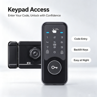 Kunci Pintu Pintar Sidik Jari Biometrik Kartu RFID Tanpa Kunci Sistem Kontrol Akses Keamanan Rumah Elektronik Remote Wi-Fi