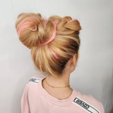 Peluca de cabello rosa de moda para mujer con extensiones de cabello humano ondulado - Product Image 1