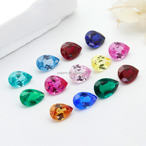 Venta al por Mayor de Gemas Sueltas de Zafiro Cultivado en Laboratorio, Multicolores, Corte <span class=keywords><strong>Pera</strong></span>, con Certificado AGL, Personalización para <span class=keywords><strong>la</strong></span> Creación de Joyería DIY - Product Image 2