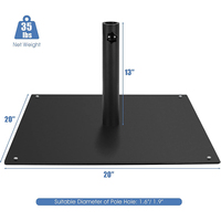 Base de parasol en acier noir durable, enduite de poudre, étanche, à montage rapide, support d'ombrage ODM JH-Mech