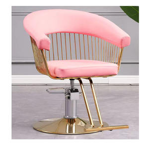 Sillón de <span class=keywords><strong>Barber</strong></span>ía Color Rosa y Dorado Personalizado, Muebles de Salón de Estilo Moderno para Salones de Belleza, Spas y <span class=keywords><strong>Barber</strong></span>ías - Product Image 1