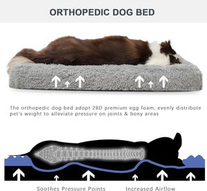 Mousse de caisse à oeufs orthopédique couverture lavable amovible lit de chien imperméable confortable Anti-anxiété tapis de lit pour animaux de compagnie - Product Image 4