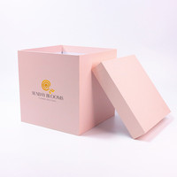Boîte d'emballage cadeau en carton haut de gamme Conteneur de boîte en carton cadeau fleur Emballage de boîte en papier carré rigide avec impression de logo