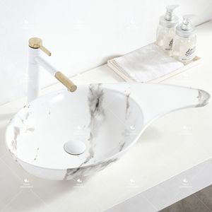 Lavabo de porcelana con forma especial de mesa, lavabo de Arte de buena calidad, lavabo para el Hogar, baño, WC, lavabo hecho a mano de cerámica para la venta - Product Image 1
