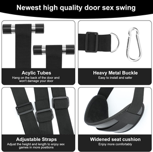 Set de Juguetes Sexuales Columpio de Puerta BDSM para Parejas con Antifaz, Arnés Sexual Ajustable y Asas para Posiciones Íntimas <span class=keywords><strong>Juego</strong></span> para Adultos - Product Image 5