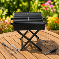 Grille de barbecue en acier inoxydable pour camping en plein air avec couvercle, poêle à barbecue pliable portable pour usage domestique - Vente en gros d'usine