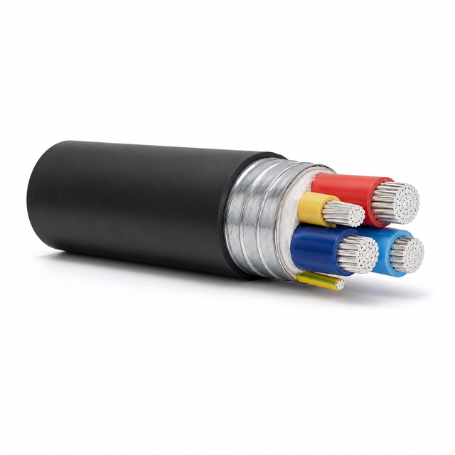 0.6/1kV Aluminum Core Armored Power Cable YJLV22 YJLV XLPE Insulated 5 Core 4x95mm2+1x50mm2 4x120mm2+1x70mm2 Underground
