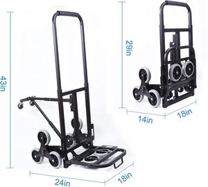 Carretilla <span class=keywords><strong>de</strong></span> <span class=keywords><strong>Mano</strong></span> 2 en 1 para Subir <span class=keywords><strong>Escaleras</strong></span>, Capacidad <span class=keywords><strong>de</strong></span> 200 kg, Plegable, con 8 Ruedas y Ruedas <span class=keywords><strong>de</strong></span> Apoyo para Almacén y Mudanzas - Product Image 5