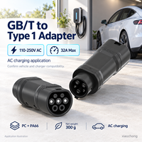Nouvel adaptateur de charge pour véhicules électriques Xiaochong GB/T vers Type 1, 32A 7KW, convertisseur de prise et de prise secteur pour connecteurs standard chinois vers SAE J1772