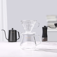 Set Peralatan Kopi Circle Joy dengan Penggiling Kopi Manual, Kit Seduh Pour Over, Teko Gooseneck 600ml, Server Dripper 300ml, Paket Hadiah