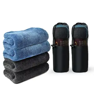 Quick Drying Twisted Loop Drying Towels Custom Microfiber Car Wash Towel 1200GSM Micro Fiber Cleaning Cloth Car Towels