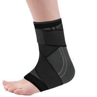 Novetec Compression Réglable Cheville Soutien Noir Moyen Sports Protection pour Hommes Femmes Stabilise Ligaments Fasciite Plantaire