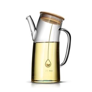 وعاء زيت زجاجي كبير مانع للتسرب لتوابل المطبخ وصلصة الصويا والخل، حاوية طعام مع خزان زيت - Product Image 4