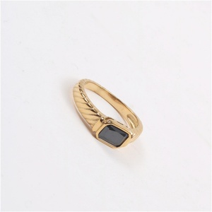 Jewelry <b>Ring</b> Rhinestone <b>Crystal</b> Chunky Stainless Steel Fashion for Men Women Popular Square Black Free Sample Vintage XR Jewelry - Product Image 5