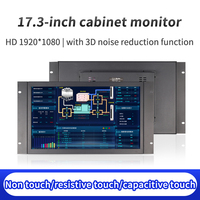 Moniteur tactile industriel 17,3 pouces FHD 1920x1080, écran tactile résistif/capacitif industriel intégré, moniteur à cadre ouvert, écran LCD